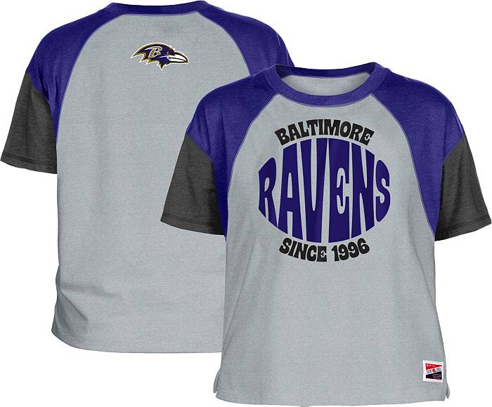 New Era Women's Baltimore Ravens Color Block Grey T-Shirt