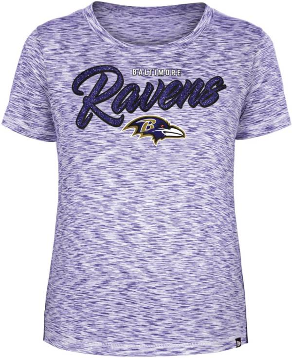 Baltimore Ravens New Era Women's Third Down Colorblock T-Shirt -  White/Purple