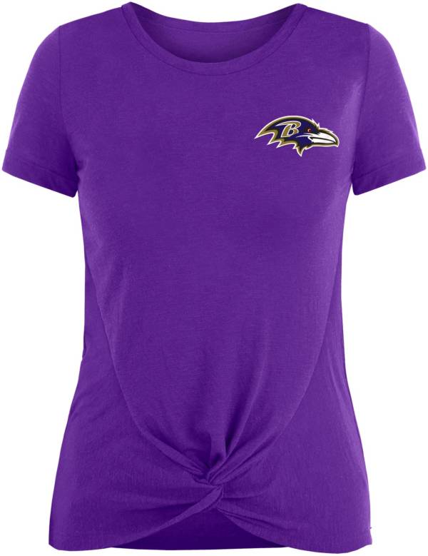 Women's New Era Purple Baltimore Ravens Crop Long Sleeve T-Shirt