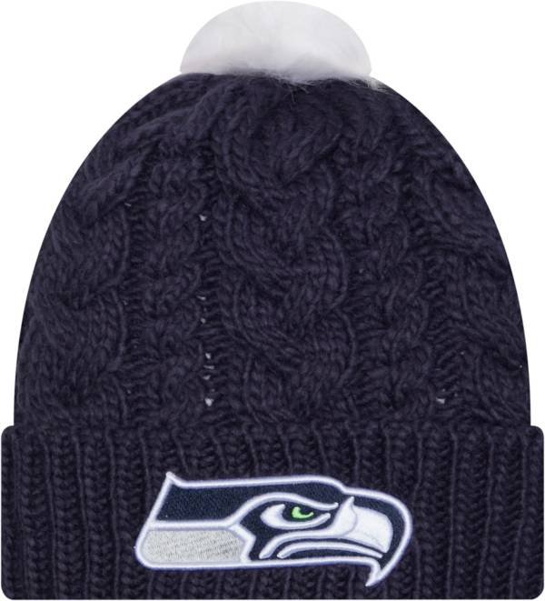 New Era NFL Seattle Seahawks Beanie Pom Cuffed On Field Knit Hat –