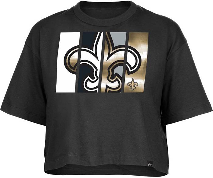 New Era Women's New Orleans Saints Panel Boxy Black T-Shirt