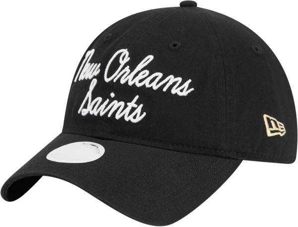 New Orleans Saints Hat - Black Arch Script NFL Snapback - New Era