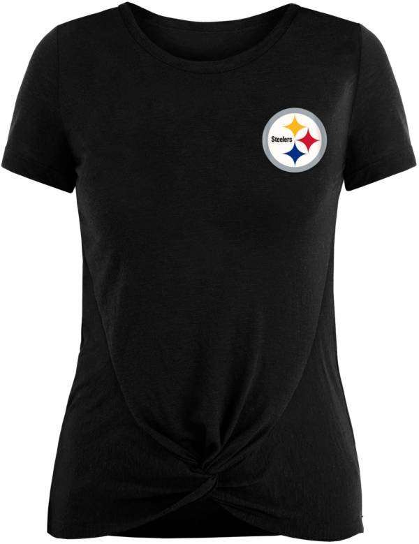 New Era Women's Pittsburgh Steelers Twist Front Black T-Shirt product image
