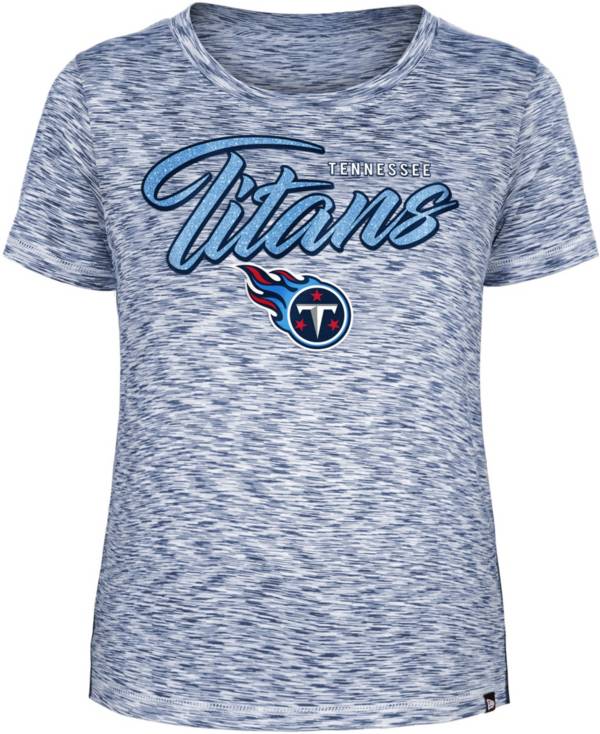 New Era Women's Tennessee Titans Space Dye Glitter Navy T-Shirt product image