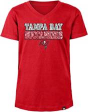 Tampa Bay Buccaneers 5th & Ocean by New Era Girls Youth Tie-Dye Tri-Blend  V-Neck T-Shirt - Pink