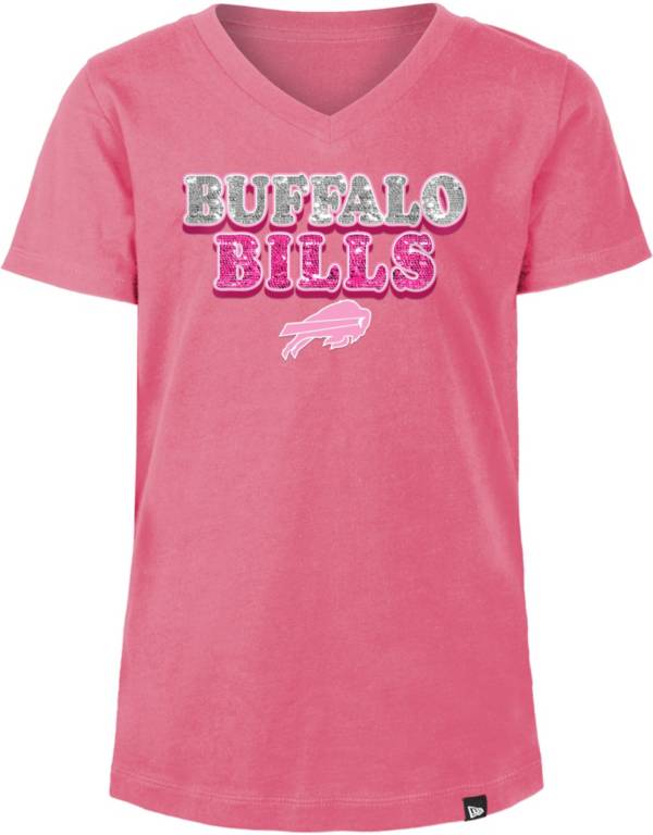 New Era Buffalo Bills Girls Sequins V-Neck T-Shirt 22 / 4/5