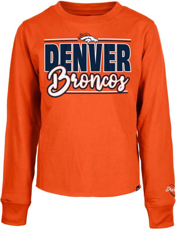 New Era Little Kids' Denver Broncos Script Orange Long Sleeve T