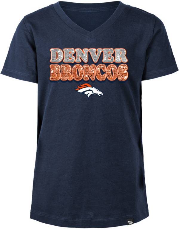 New Era Girls Denver Broncos Sequins Navy T Shirt Dick s