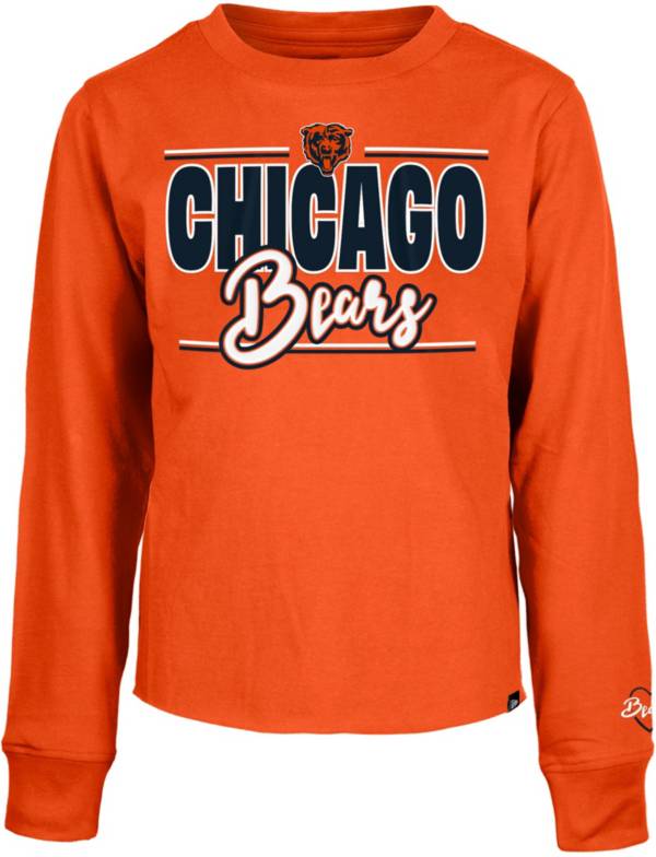New Era Little Kids' Chicago Bears Script Orange Long Sleeve T-Shirt product image