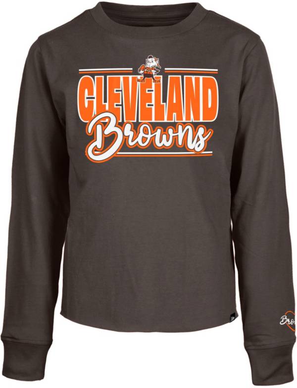 Nike Youth Cleveland Browns Logo Cotton T-Shirt - Brown - S (Small)