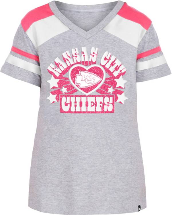 KC Chiefs Pink Vneck Shirt –