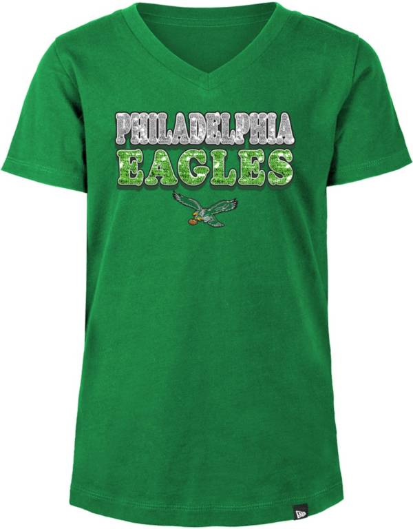 Philadelphia Eagles Shirt Men's Large Vintage 7 logo green stripes