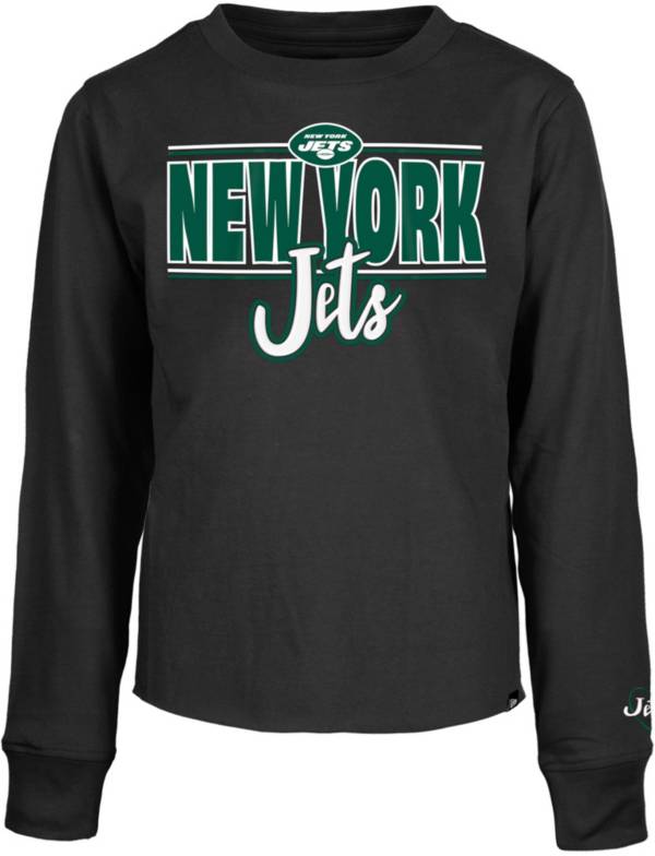 New Era Little Kids New York Jets Script Black Long Sleeve T