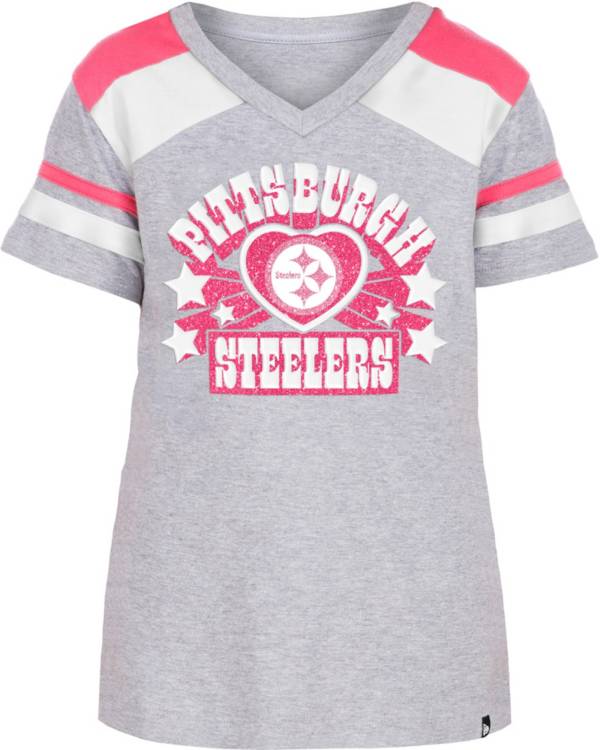 New Era Girls' Pittsburgh Steelers Glitter Star T-Shirt