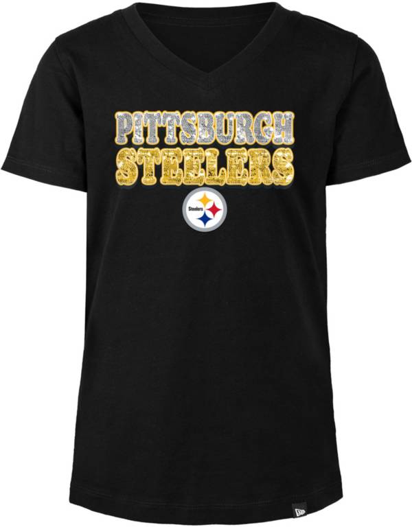 New Era Girls' Pittsburgh Steelers Sequins T-Shirt