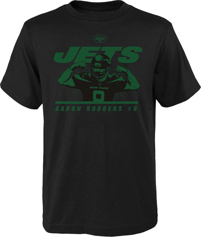 NFL Team Apparel Youth New York Jets Aaron Rodgers Black Flex T-Shirt