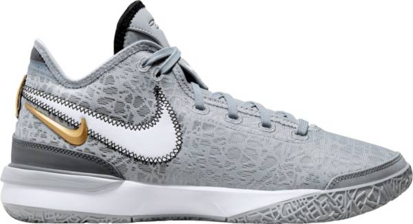 Nike basketball shoes gray on sale