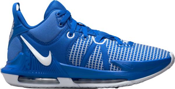 Nike basketball shoes white and blue shop