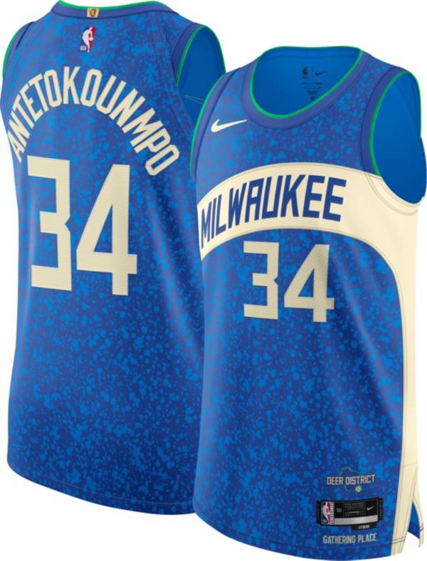 Outerstuff Giannis Antetokounmpo Milwaukee Bucks #34 Youth City Edition  Player Name & Number Pullover Hoodie (Youth Medium 10/12) Blue: Buy Online  at Best Price in UAE 