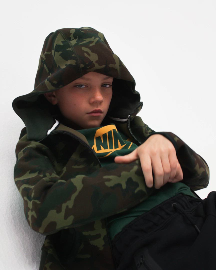 Nike Boys' Tech Fleece Camo Full-Zip Sweatshirt product