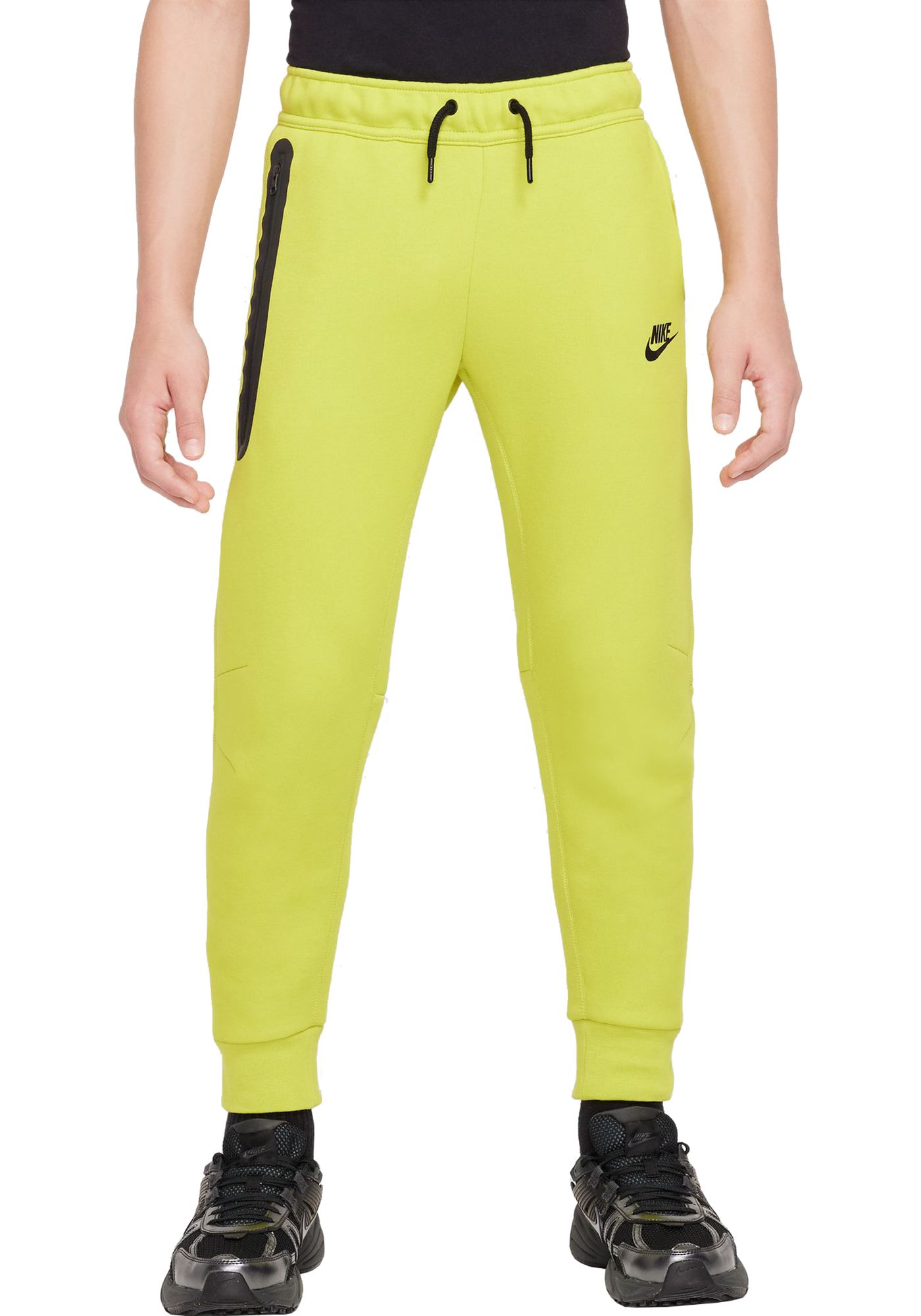 Nike Boys Sportswear Tech Fleece Pants XS Bright Cactus Black Black