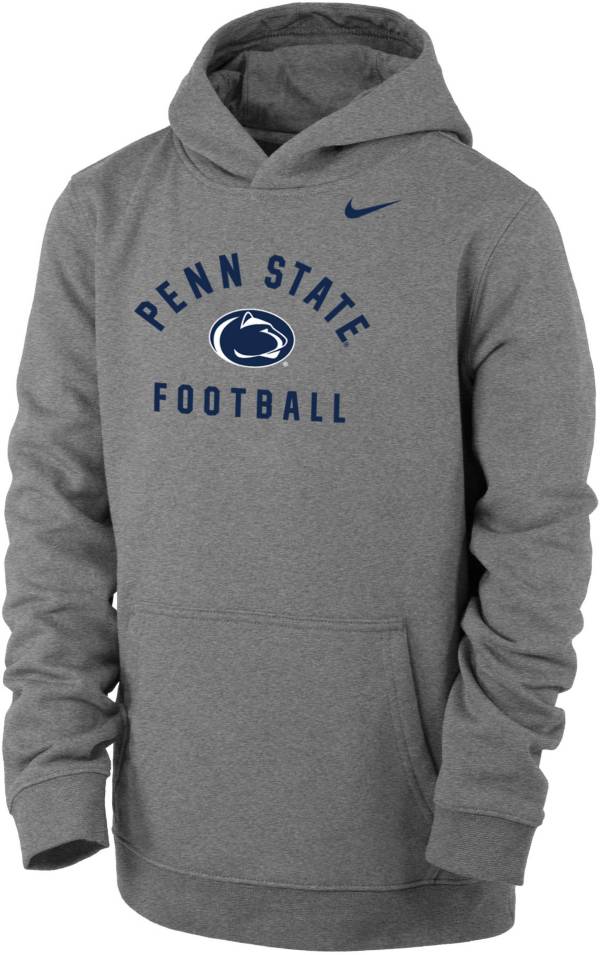Nike Youth Penn State Nittany Lions Grey Club Fleece Football Pullover ...