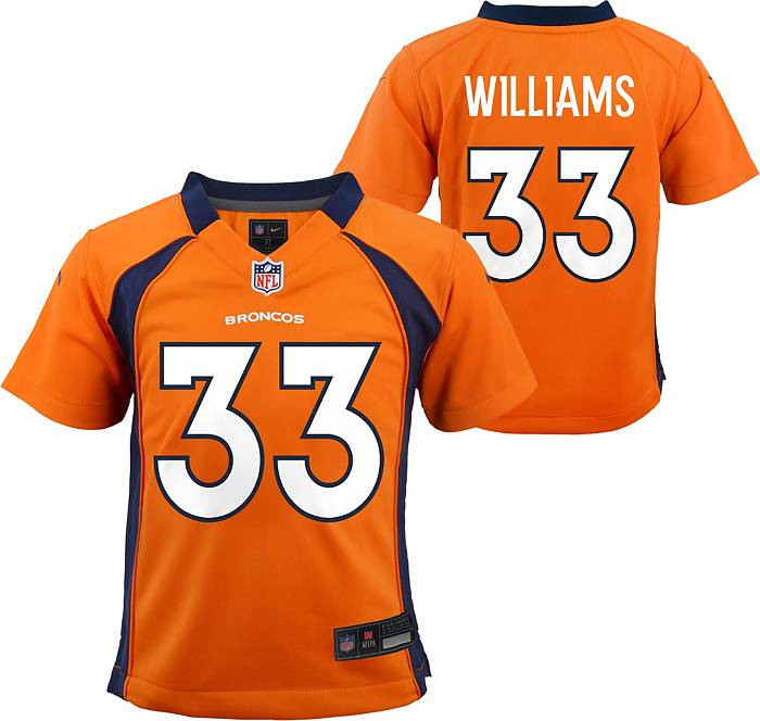 Nike Little Kids' Denver Broncos Javonte Williams #33 Orange Game Jersey