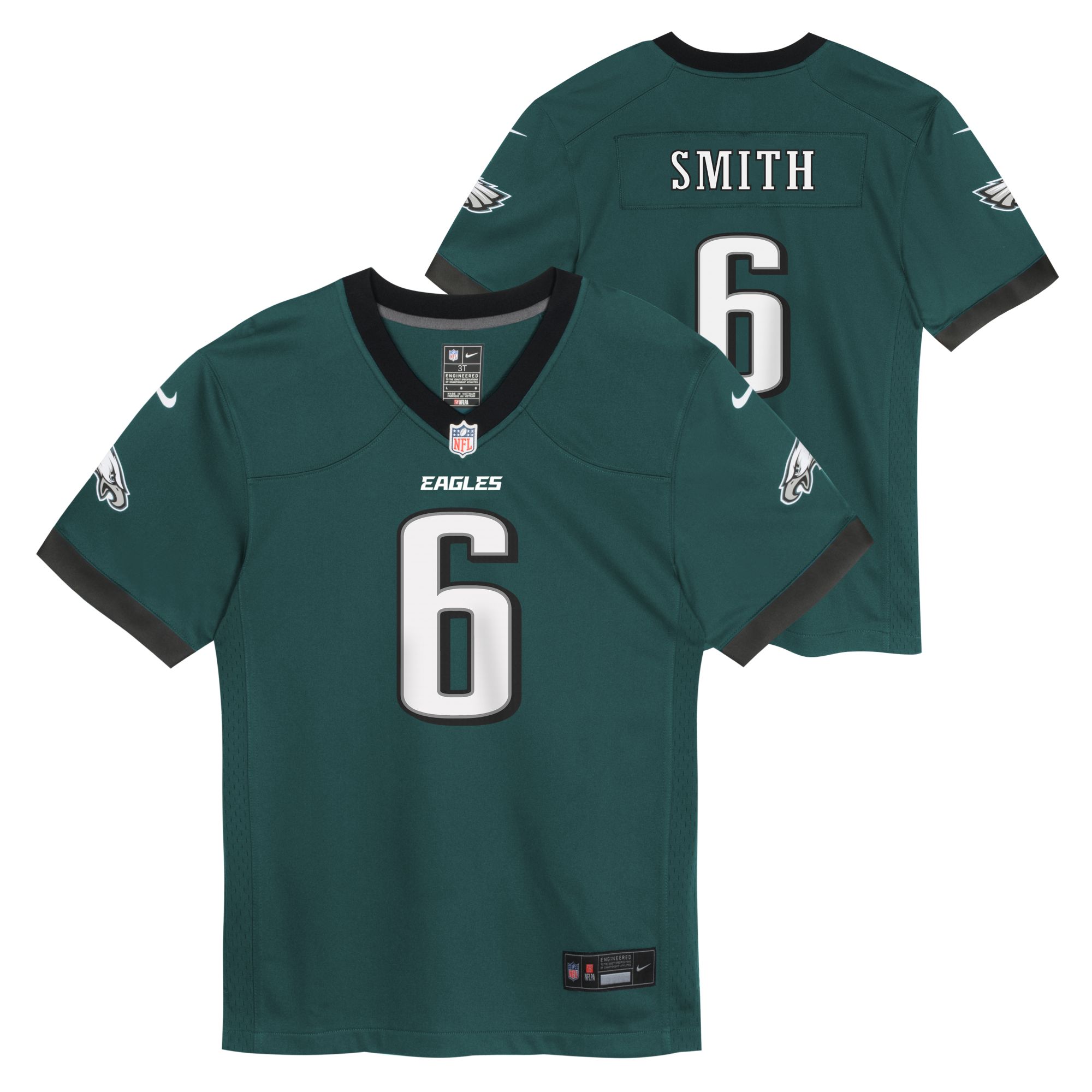 Nike Little Kids' Philadelphia Eagles DeVonta Smith #6 Green Game Jersey product image
