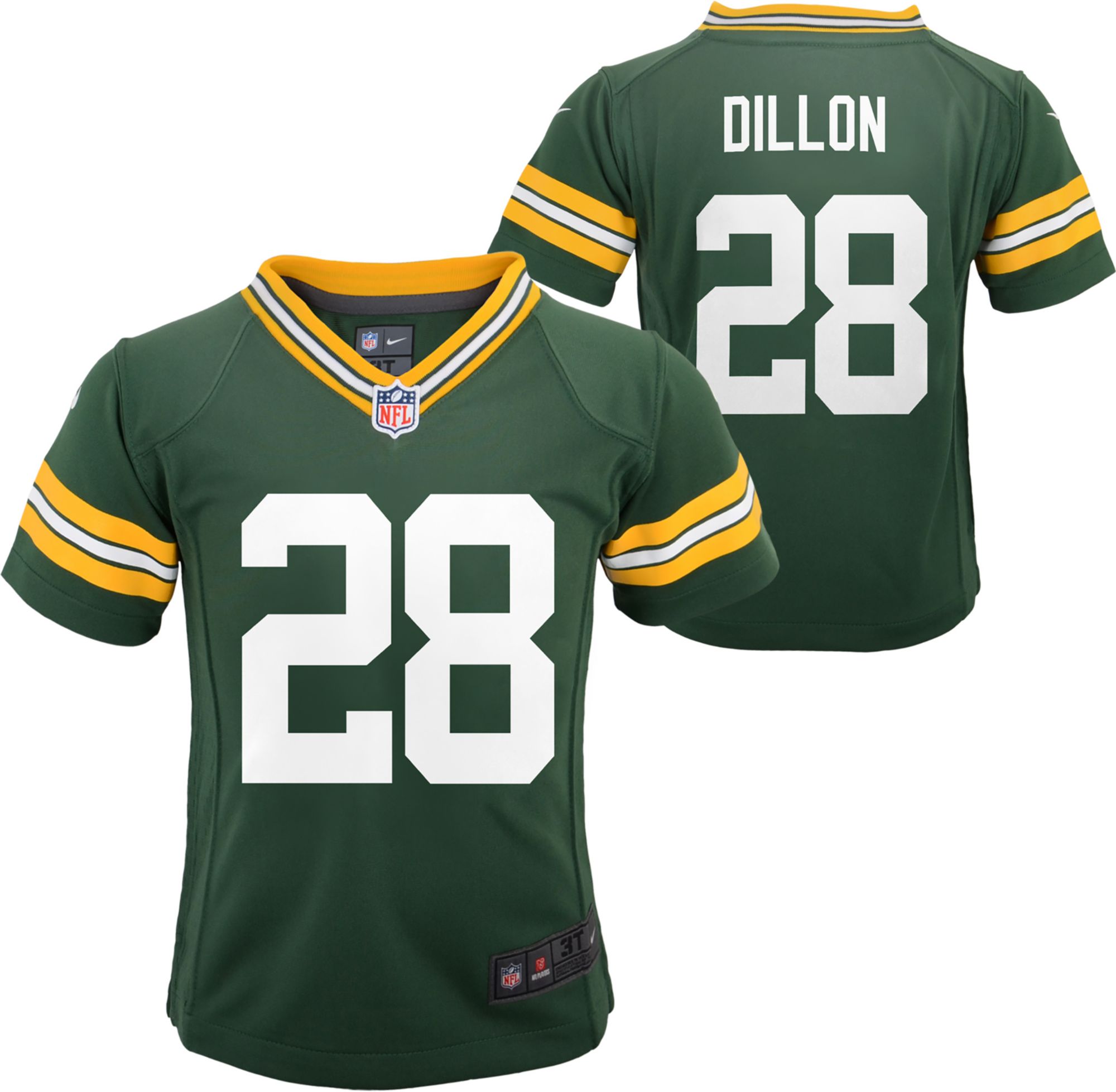 Nike Green Bay Packers No28 AJ Dillon Gold Men's Stitched NFL Limited Inverted Legend Jersey