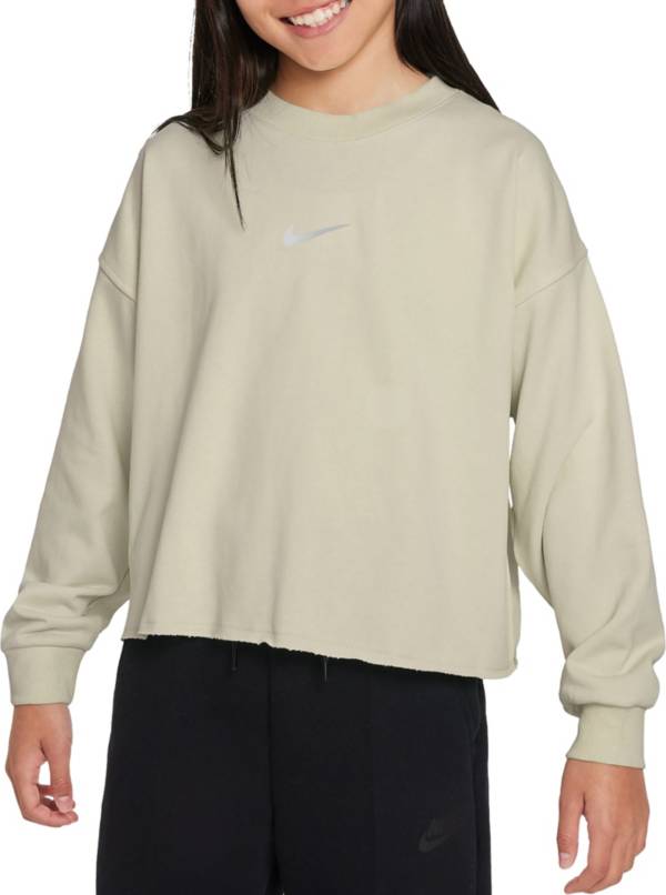 NIKE WOMENS DANCE FLEECE CREW SWEATER IN GREY WMNS SIZE SMALL DJ4119-100