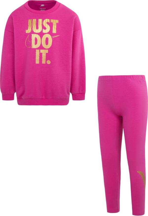 Nike Little Girls' Shine Crewneck & Leggings Set