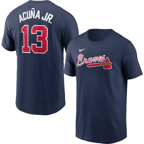 Nike Men's Atlanta Braves Navy Ronald Acuña Jr. #13 Home T-Shirt