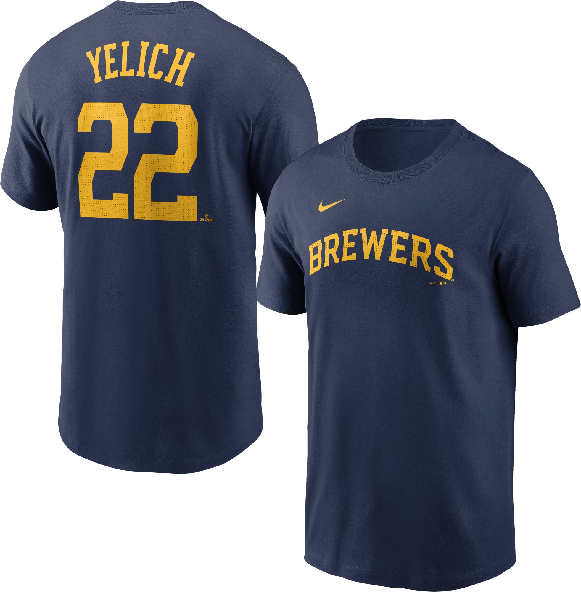 Nike Men's Milwaukee Brewers Christian Yelich #22 Navy T-Shirt product image