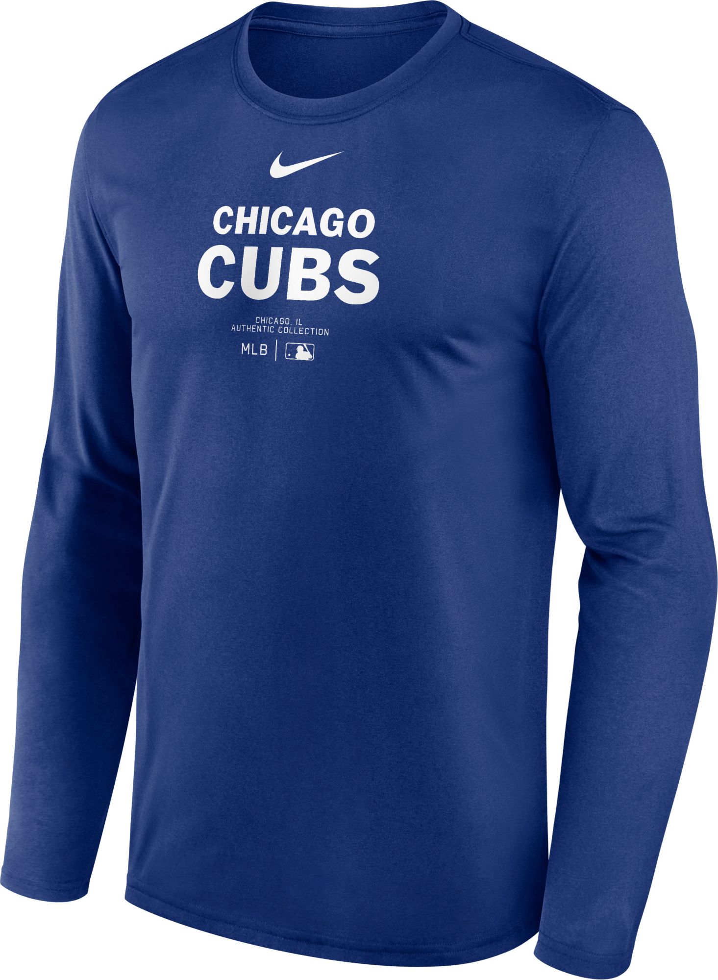 Nike Men's Chicago Cubs Blue Authentic Collection Issue Long Sleeve T-Shirt