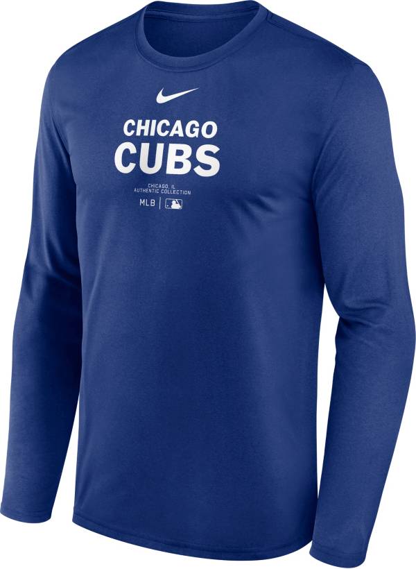 Nike Men s Chicago Cubs Blue Authentic Collection Issue Long