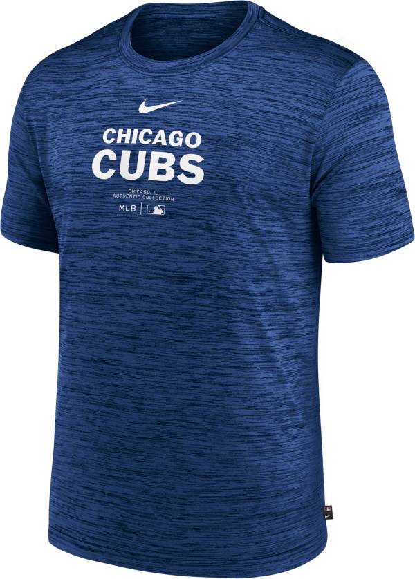 Nike Men s Chicago Cubs Blue Authentic Collection Velocity T Shirt