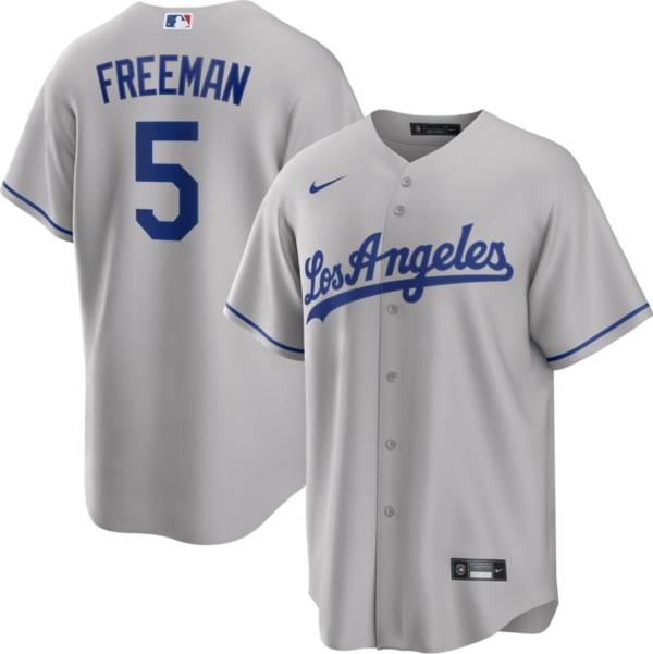 Women's Los Angeles Dodgers #5 Freddie Freeman Gray Road Cool Base