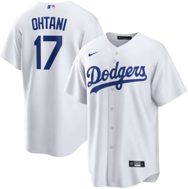 Nike Men s Los Angeles Dodgers Shohei Ohtani 17 White Cool Base Jersey