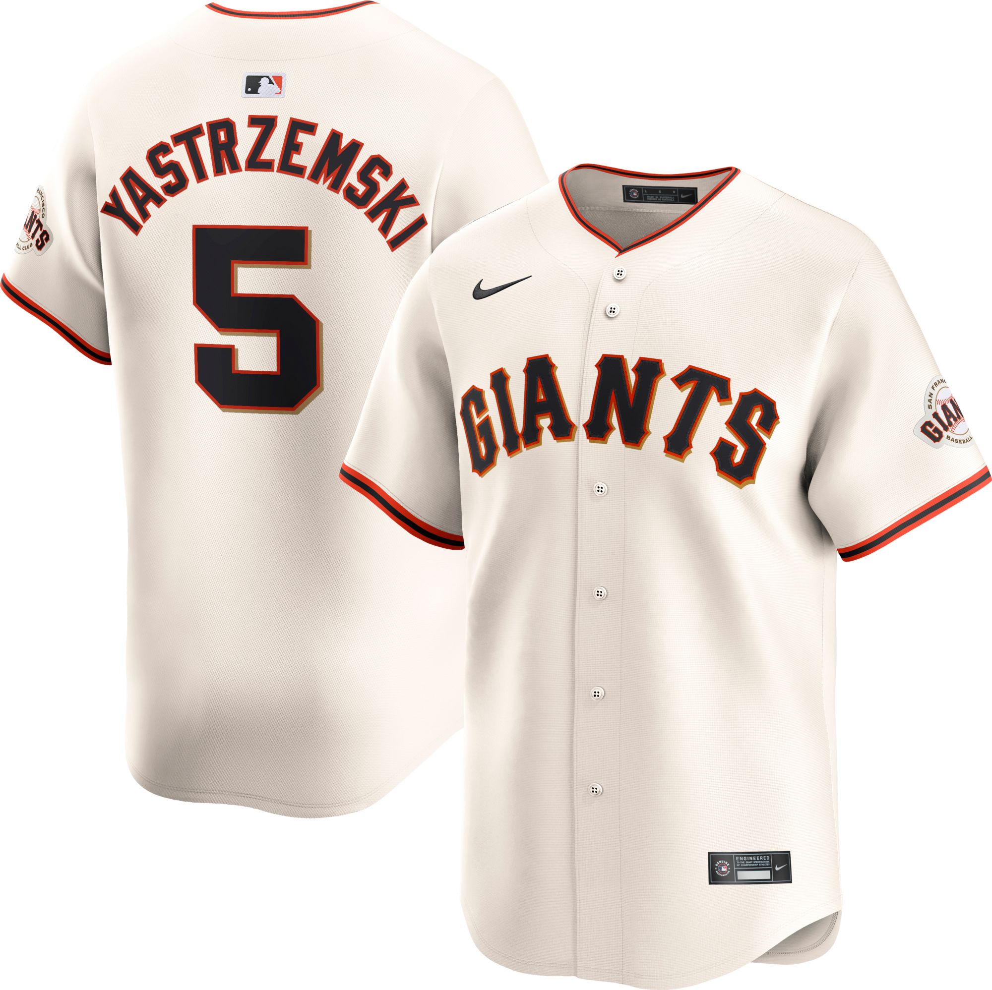 Nike Men's San Francisco Giants Mike Yastrzemski #5 White Limited Vapor Jersey