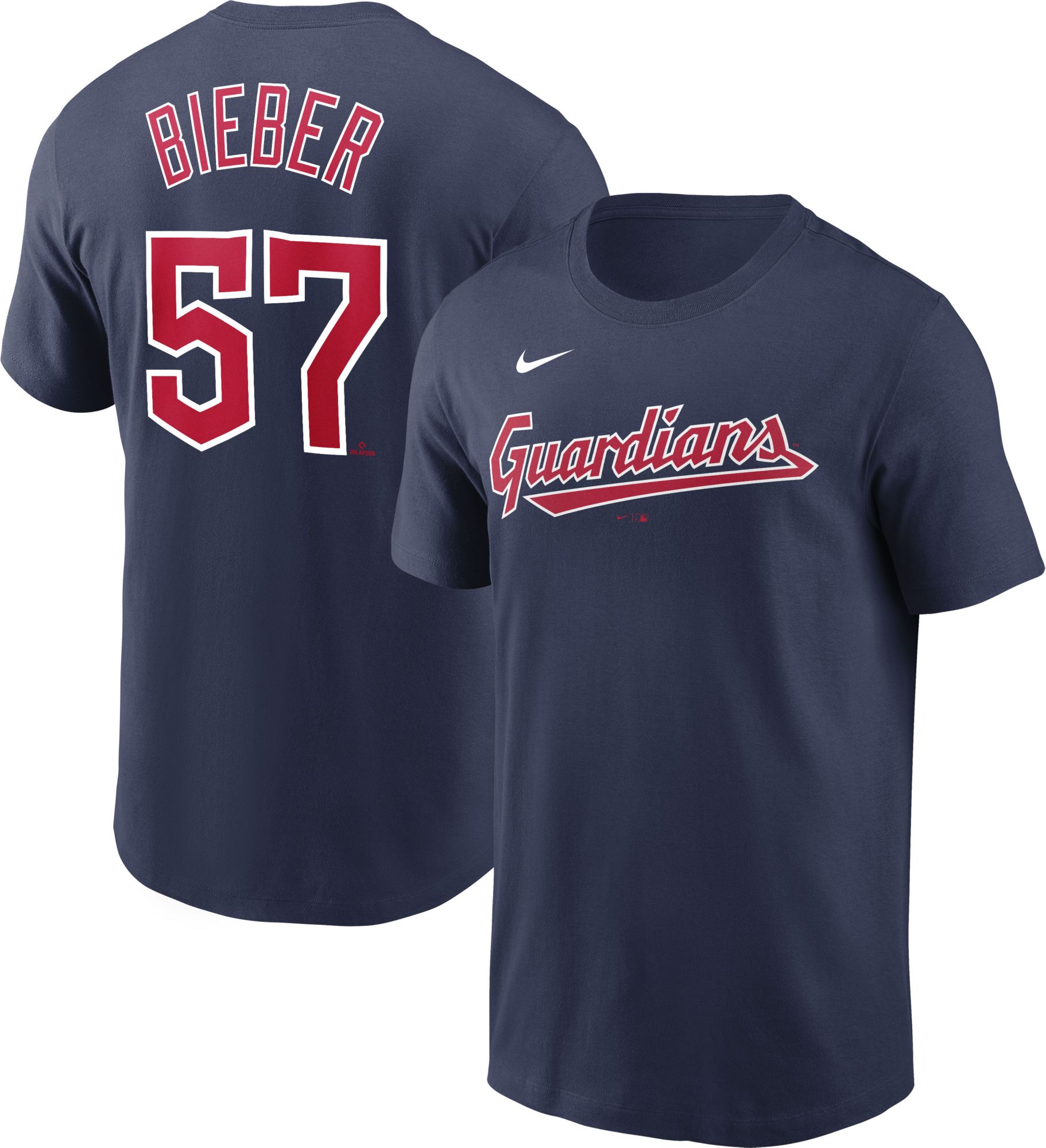 Nike Men's Cleveland Guardians Shane Bieber #57 Navy T-Shirt product image