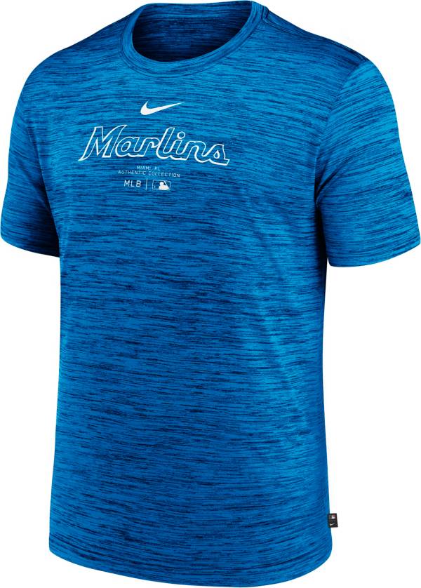 Nike Men s Miami Marlins Blue Authentic Collection Velocity T