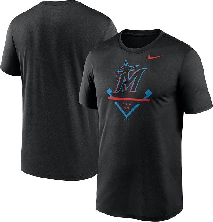 MLB Miami Marlins Mens Adult Short Sleeve Tshirt Tee Two Tone Gray