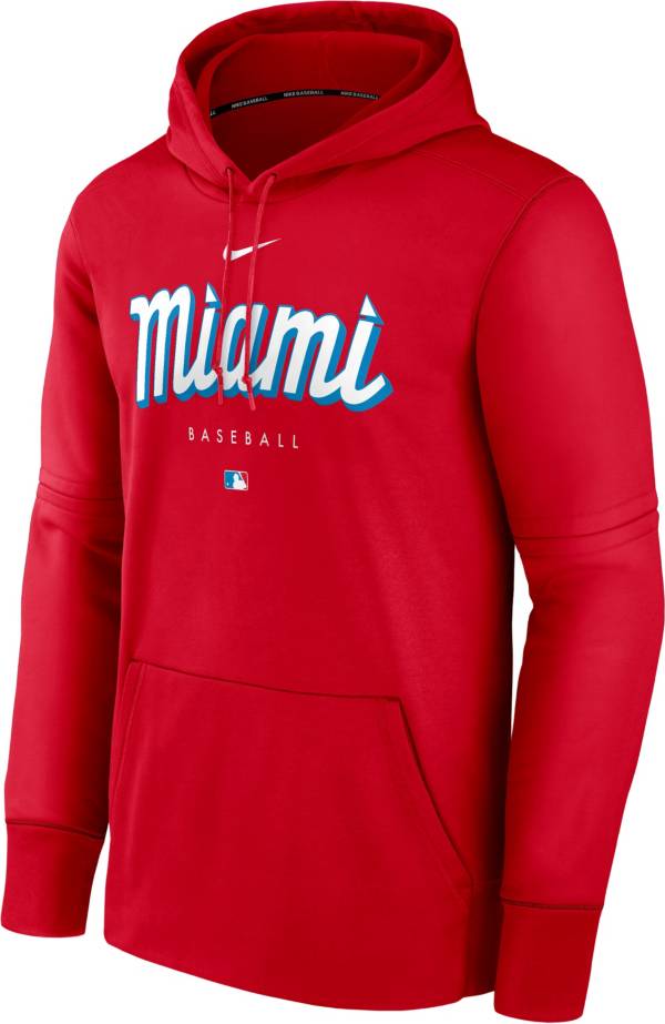 Men's Nike Red Miami Marlins City Connect Logo T-Shirt Size: Small