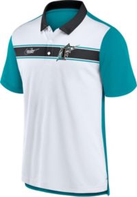 MLB Men's Miami Marlins Nike Gray Dri-FIT Stripe Polo