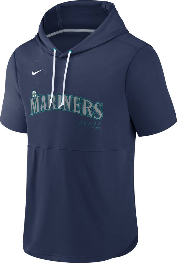 Nike Men's Seattle Mariners Navy Springer Short Sleeve Hoodie