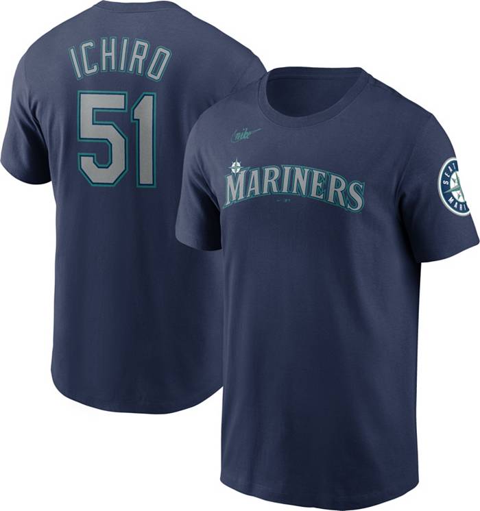 Youth Seattle Mariners Ichiro Suzuki Majestic Navy Name & Number T-Shirt