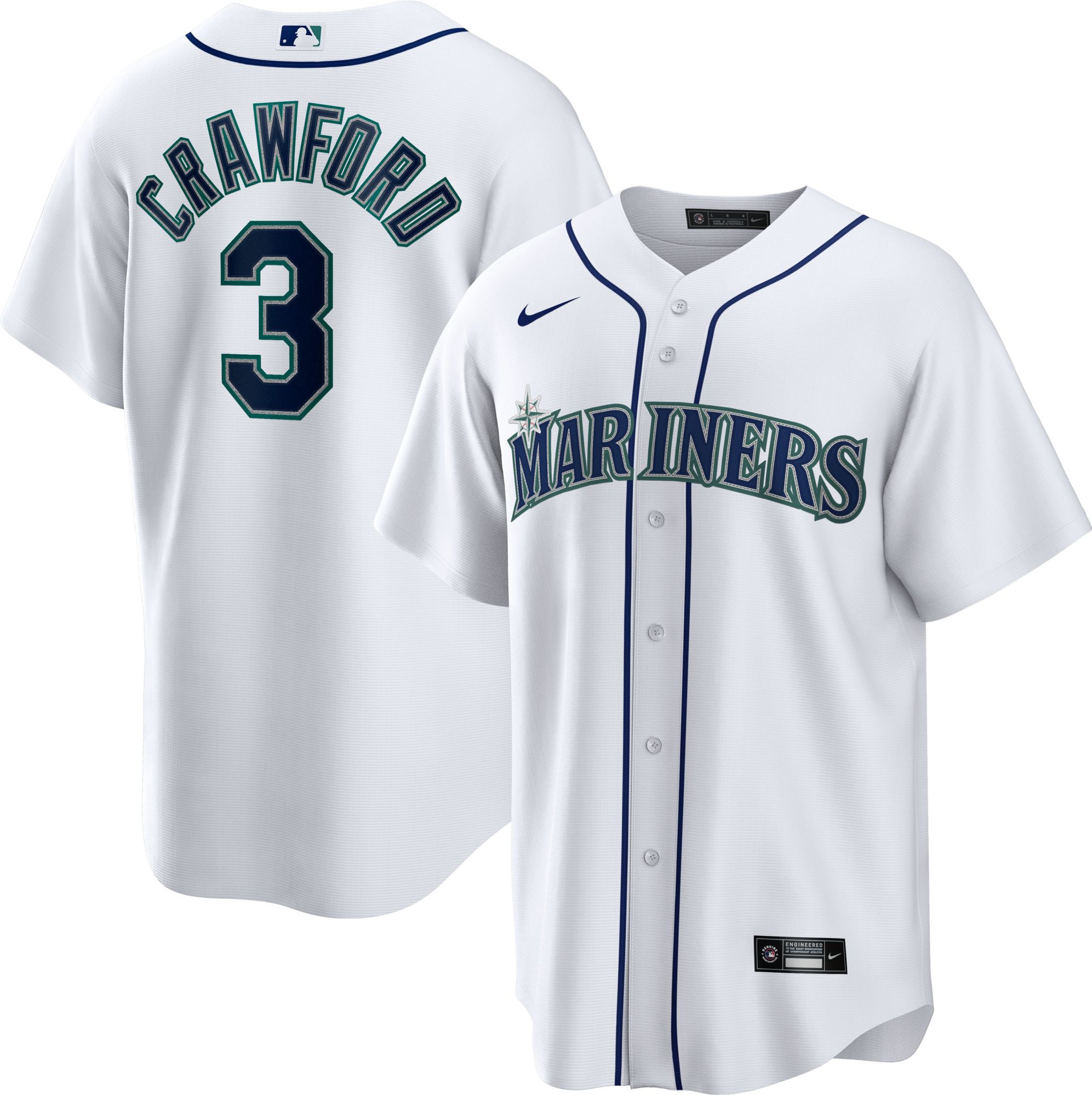 Nike Men's Seattle Mariners J.P. Crawford #3 White Cool Base Home Jersey product image