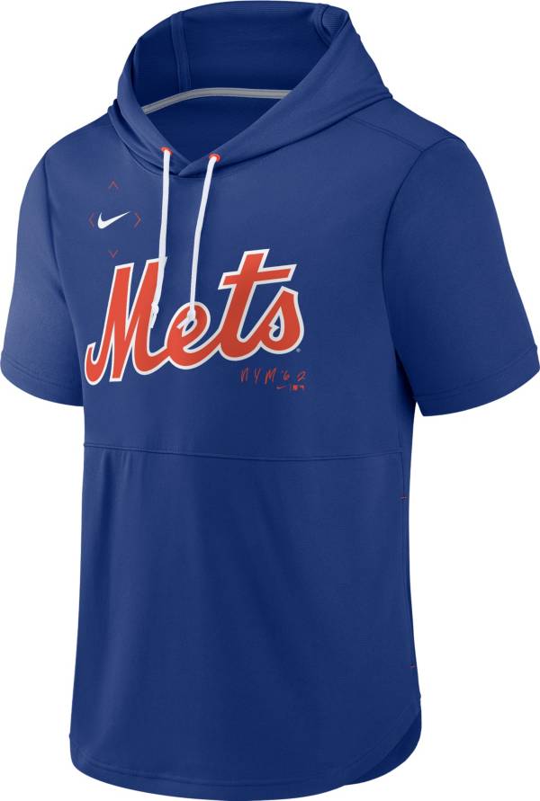 Nike Men's New York Mets Blue Springer Short Sleeve Hoodie