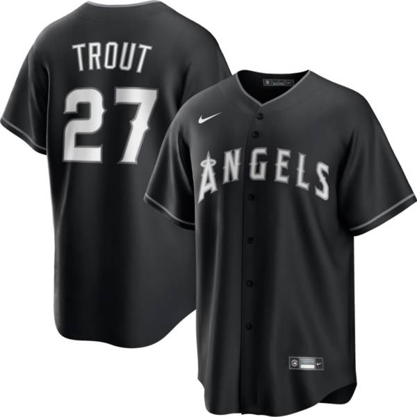 Nike Men's Replica Los Angeles Angels Mike Trout #27 Grey
