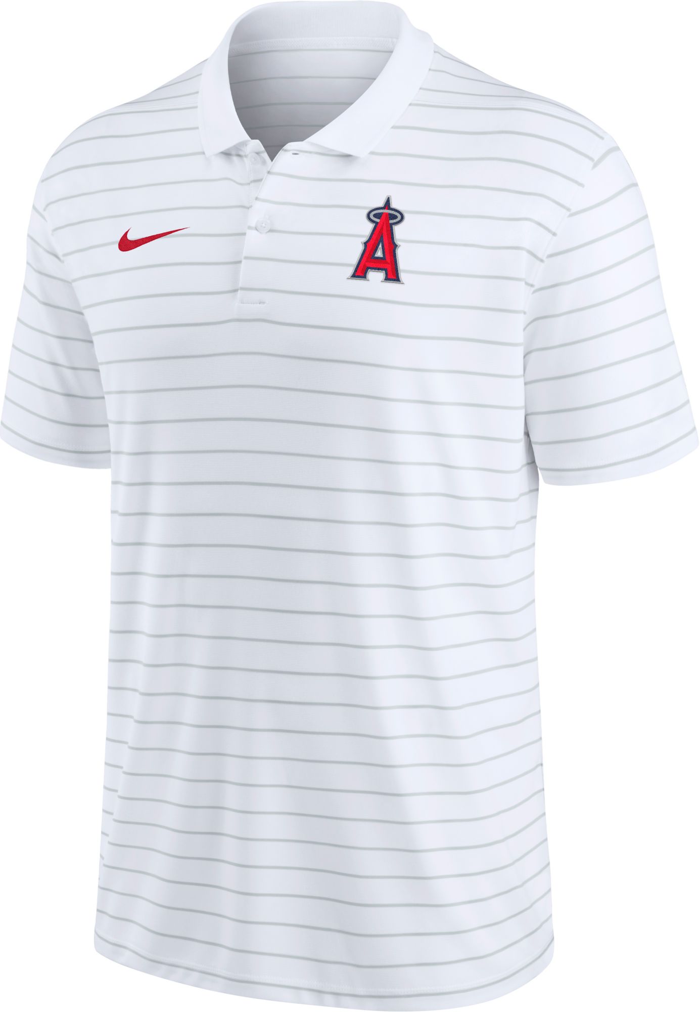 Nike Men's Los Angeles Angels White Authentic Collection  Stripe Polo